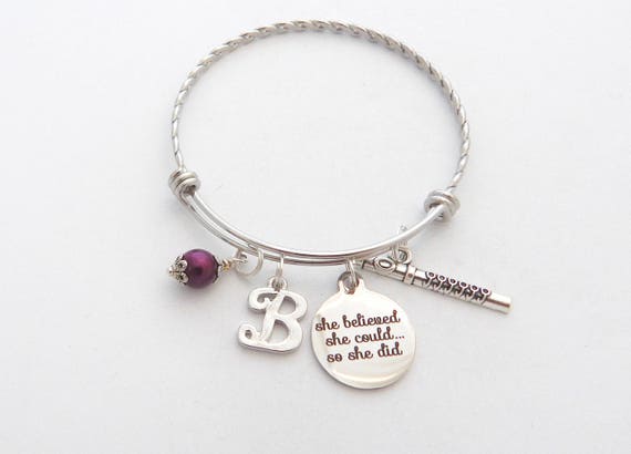Flute Gifts-FLUTE JEWELRY-Flute Bracelet-Flute charm Bracelet-Flute recital Gift- Gifts for Music Teachers- Gifts for Band-Orchestra Gift
