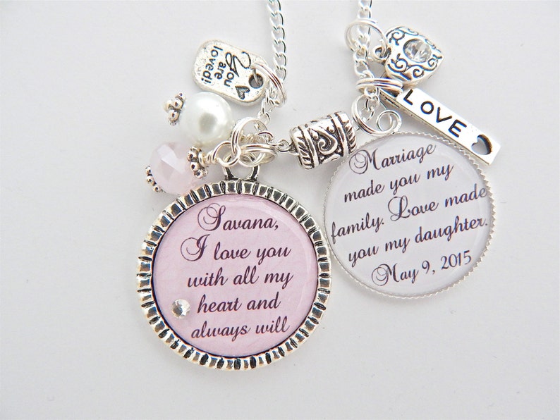 Half Sister Gift Personalized Family Jewelry-Family Gift BLENDED FAMILY Wedding STEPDAUGHTER Gift-Family Jewelry Marriage made you family