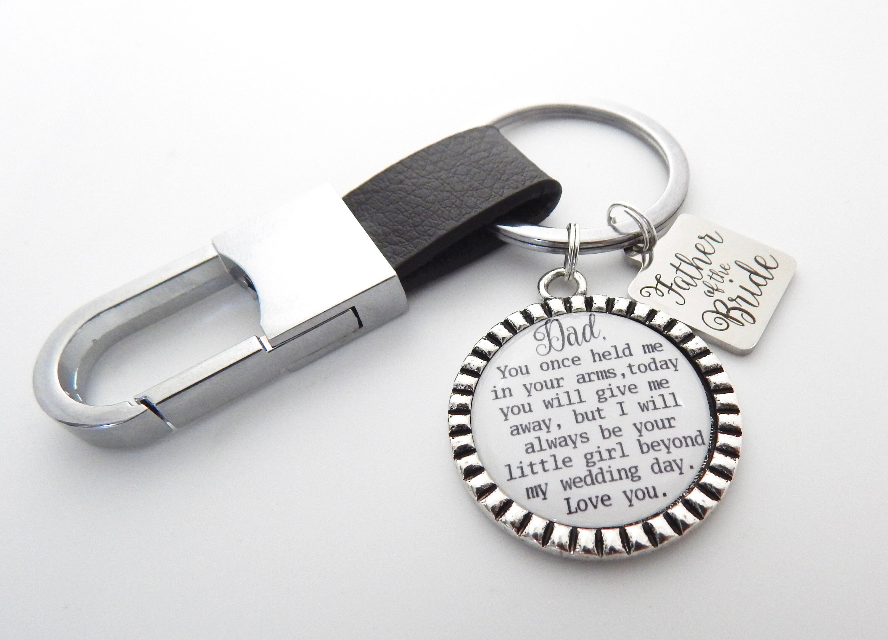 Personalized Wedding Gift Keychain for Father of the Bride Personalized Wedding Gift Keychain for Father of the Bride