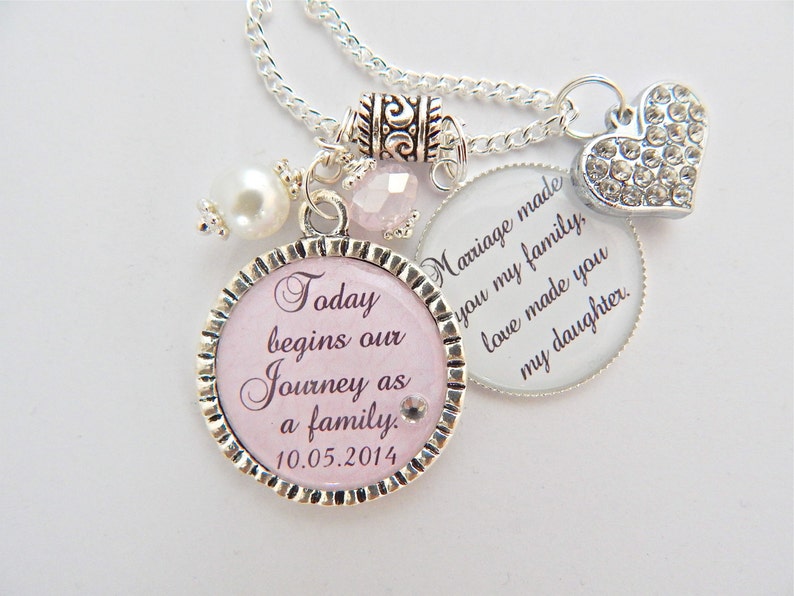 Half Sister Gift Personalized Family Jewelry-Family Gift BLENDED FAMILY Wedding STEPDAUGHTER Gift-Family Jewelry Marriage made you family