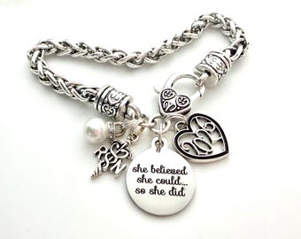 Nurse Graduation Bracelet RN  Graduation Gift for her Nurse Bsn Lvn Jewelry Graduate Motivational Charm Daughter Best Friend Women Mom