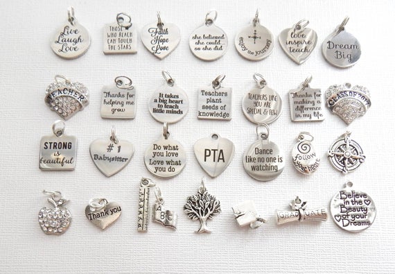 Dodaj Urok Cytaty Nauczyciela Panele Charms Klasa 2017 Etsy