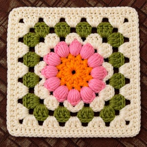 CROCHET PATTERN  Bloom Granny Square  PDF, Flower Crochet Square, Beginner  friendly Digital Pattern