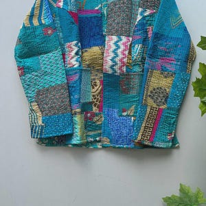 Handmade Silk Patchwork Jacket: Lightweight Boho Topper