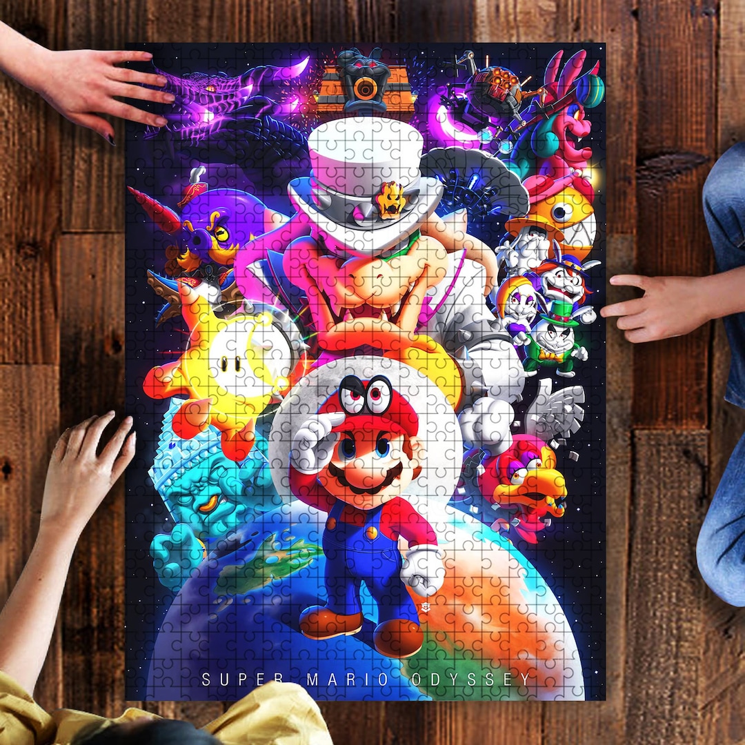 Super Mario Jigsaw Puzzle Mario Bros Puzzle Cardboard Etsy