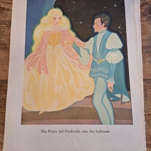 Set of 6 Large Cinderella Book Plates – Fern Bisel Peat Illustrations, Art Deco
