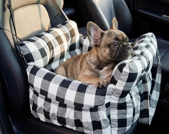 Autositzbett für kleine Hunde: Waschbarer Booster Carrier mit Sicherheitsgurt, rutschfester, gemütlicher Beschützer