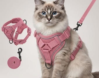 Adjustable Breathable Cat Harness and Leash Set: Escape-Proof Vest for Walking