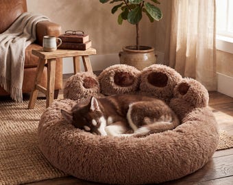 ふわふわの犬用ベッド、ぬいぐるみのようなペット用ソファ、犬猫用の洗えるクッション