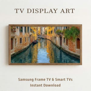 Venice Canal Street Painting | Italian Cityscape TV Frame Art Digital Download