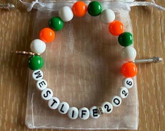 Westlife 2026 beaded bracelet with charms and gift bag