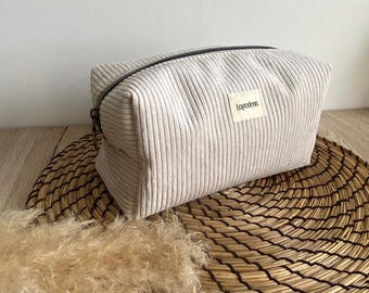 Trousse de toilette en velours personnalisable, motifs au choix