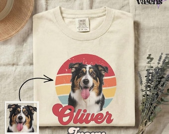 Custom Dog Photo Comfort Colors® Shirt, Personalized Your Dog Photo & Text Pet Lover Gift