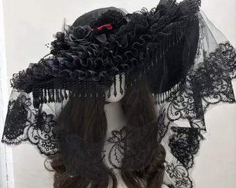 Handmade Gothic Widow Hat