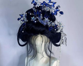 tocado de mariposa y flores