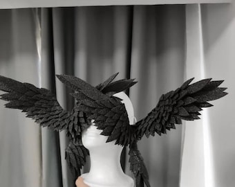Six-Wing Angel Headband, Dark Fantasy Celestial Accessory