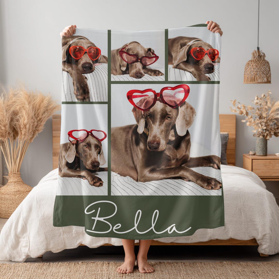 Personalized Pet Photo Blanket, Custom Fleece Dog Portrait Gift - Etsy