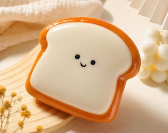 Handmade Kawaii Toast Mochi Squishy, Slow Rebound Bread Slice Stress Relief Fidget Toy, Cute Dessert Squishy, Birthday Gift for Girls