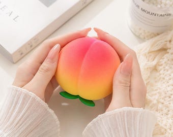 Handmade Peach Squishy Toy, Soft Slow Rebound Stress Relief Fidget, Fruit Stress Ball, Kawaii Decompression Squishy, Desk Squeeze Toy