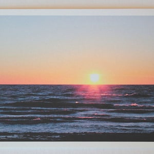 3 pack Sunset Grand Haven Michigan fine art note cards, blank greeting cards, sunset photo, photo greeting cards, Lake Michigan beach