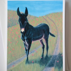Lot de 3 cartes de voeux portrait Jewel the Mule, carte de voeux beaux-arts, cartes de correspondance vierges, art du mulet, art du cheval, art de la ferme, art du ranch, western