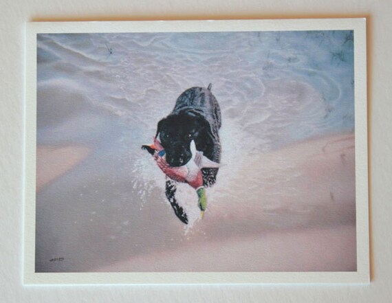 6 Labrador Retriever Black Lab Art Note Greeting Cards