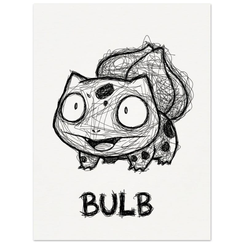 Bulbasaur Line Drawing - Etsy