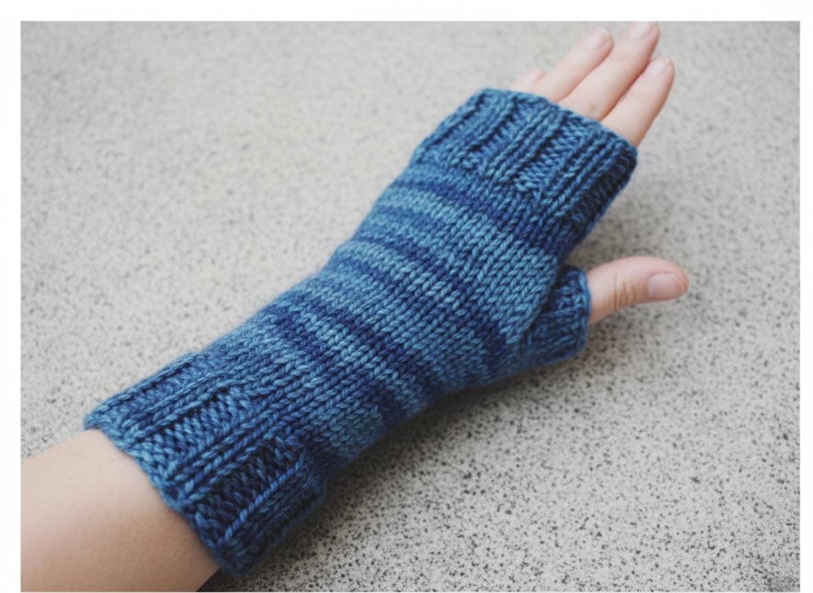Fingerless Gloves Knitting Pattern PDF, Easy Mitts Pattern, Winter Hand ...
