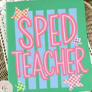 SPED-lärare PNG-paket, parapedagog PNG, specialpedagog PNG, sublimeringsdesign för skolpersonal, retro-kokett, digital nedladdning