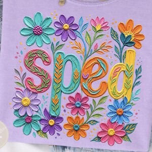 SPED-lärare PNG, specialpedagogisk skjortadesign, blommig SPED-sublimering, lärarliv PNG, tillbaka till skolan-skjortadesign, digital fil