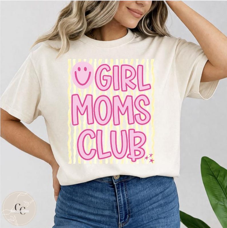 Girl Mom Shirt PNG, Girl Moms Club Shirt PNG, Mom of Girls Shirt, Girl Mama Tee, Cute Mom Shirt, Trendy Mom Tee, PNG Digital Download image 1