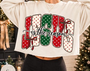 Jesus Is the Reason Christmas PNG, Christmas Jesus Shirt Design, Christian Christmas PNG, Religious Holiday Sublimation, Leopard Print PNG