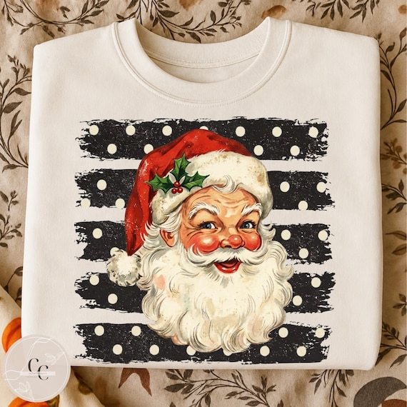 Vintage Santa PNG, Retro Santa Claus PNG, Merry Christmas Sublimation Design, Distressed Santa Shirt PNG, Holiday Png Download