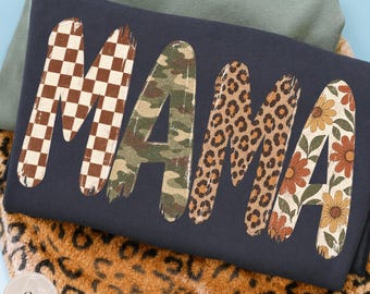 Mama PNG, Mama-Shirt-Design, Mama-Sublimations-PNG, Mom PNG, Leopard Mama PNG, Camo Mama PNG, Blumen-Mama-Design, Rustikale Mama
