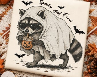 Spooky Feral Raccoon PNG, Halloween Raccoon Sublimation Design, Funny Feral Raccoon Shirt PNG, Halloween Mama PNG, Autumn Clipart