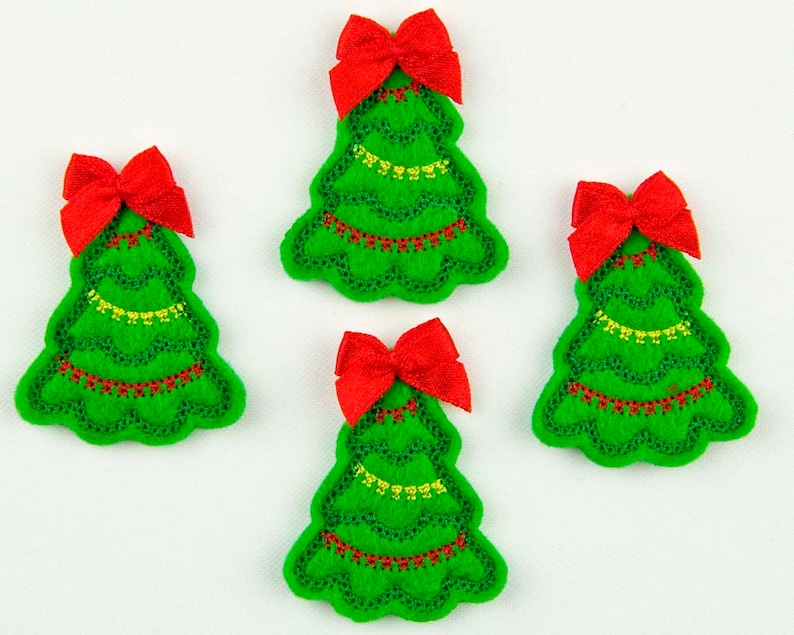 CHRISTMAS TREE Embroidered Felt Embellishments / Appliques Etsy