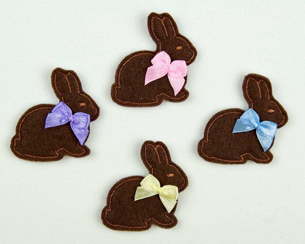 BUNNY Embroidered Felt Embellishments / Appliques Etsy