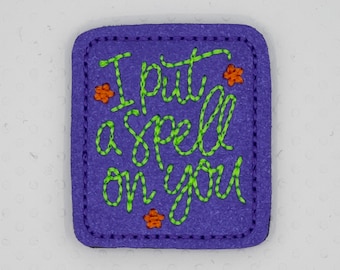 I Put a Spell on You - Felties UNCUT Embroidered Vinyl/Felt Embellishments Appliques, Purple Stardust SCF103.2