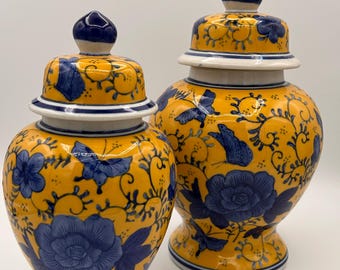 Słoiki imbirowe w stylu Vintage Famille Jaune