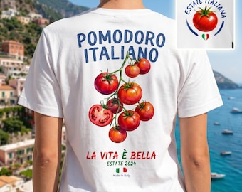 Italienisches Tomaten Shirt, Euro Sommer T-Shirt, Italien Urlaub T-Shirt, Tomaten Liebhaber Geschenk, Amalfi Küste Outfit, Feinschmecker Reise Shirt