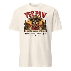Yee Paw Dog Shirt, Funny Country Concert Tee, Western Cowboy Dog T-Shirt, BBQ Party Shirt, Summer Festival Outfit, Gift for Dog Lovers