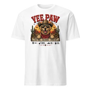 Yee Paw Dog Shirt, Funny Country Concert Tee, Western Cowboy Dog T-Shirt, BBQ Party Shirt, Summer Festival Outfit, Gift for Dog Lovers