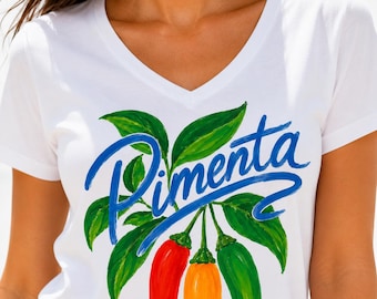 ピメンタペッパーグラフィックTシャツ、ブラジルバケーショントロピカルサマーTシャツ