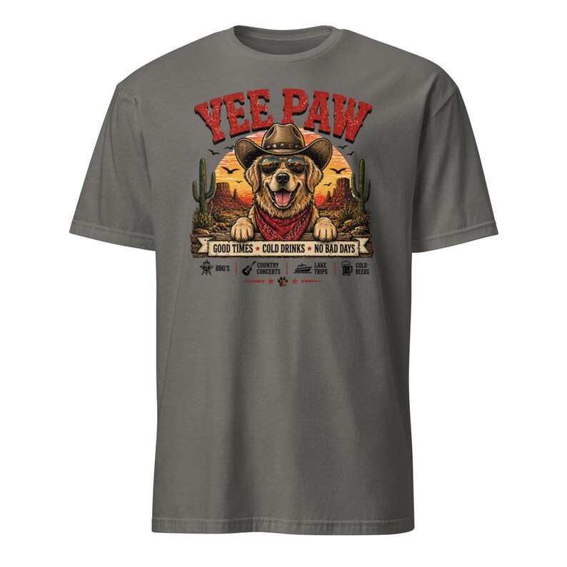 Yee Paw Dog Shirt, Funny Country Concert Tee, Western Cowboy Dog T-Shirt, BBQ Party Shirt, Summer Festival Outfit, Gift for Dog Lovers