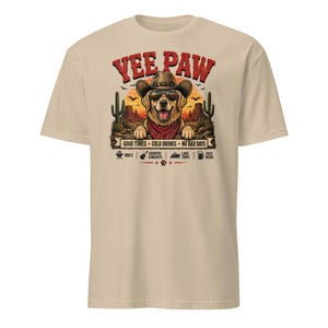 Yee Paw Dog Shirt, Funny Country Concert Tee, Western Cowboy Dog T-Shirt, BBQ Party Shirt, Summer Festival Outfit, Gift for Dog Lovers