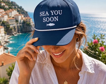 Sea You Bald Seil Hut, Küsten Enkelin Kappe, Strand Urlaub Hut, Euro Sommer Baseballkappe, Nautische Sommer Hut, Geschenk für den Ozean Liebhaber