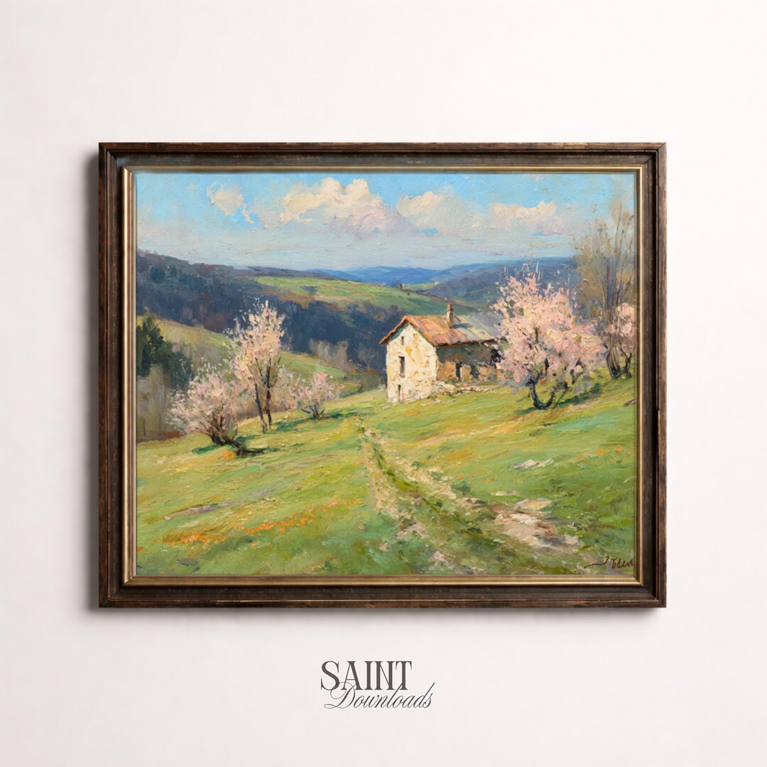Vintage Spring Countryside Printable Wall Art, French Country Cottage ...