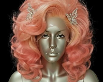 Drag queen Lace front wig , pre plucked , very natural looking hairline ,  very voluminous