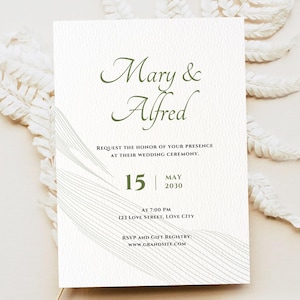 Sage Green Wedding Invitation Template Editable Canva Wedding Invite Botanical Wedding Invitation Palm Leaf Wedding Invite Instant Download