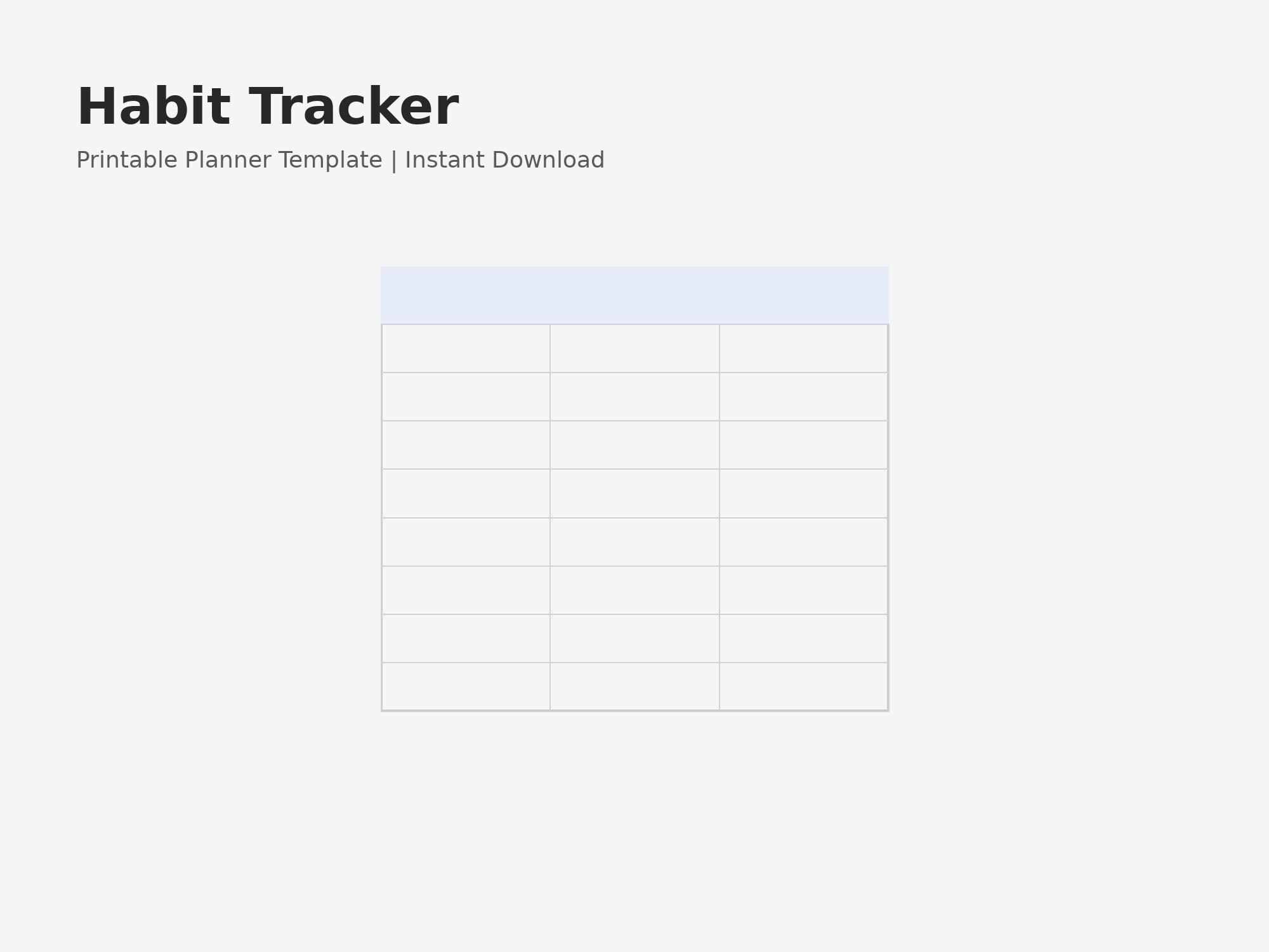 Habit Tracker Printable | Daily Goal Routine Planner (PDF Download) - Etsy